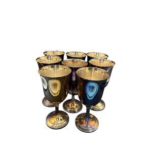 8 VINTAGE ONEIDA SILVERSMITHS STEM FOOTED CHALICE GOBLETS 6.5” T